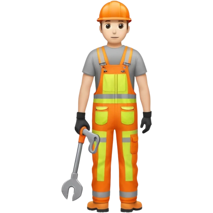 Engineer in orange hi-vis overalls facing away emoji