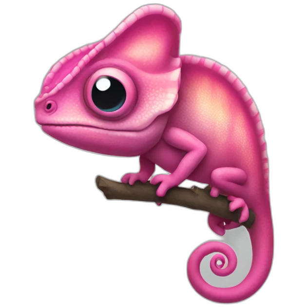 pink chameleon talking emoji