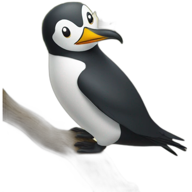 Pingouin sur arbre emoji
