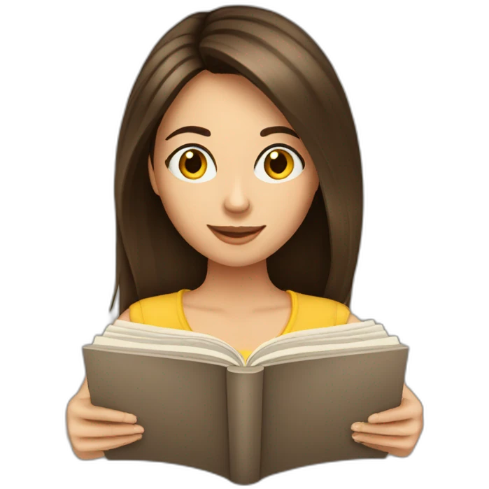 basic-brunette-girl-reading emoji