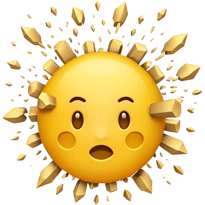 Basic yellow emoji blowing up emoji