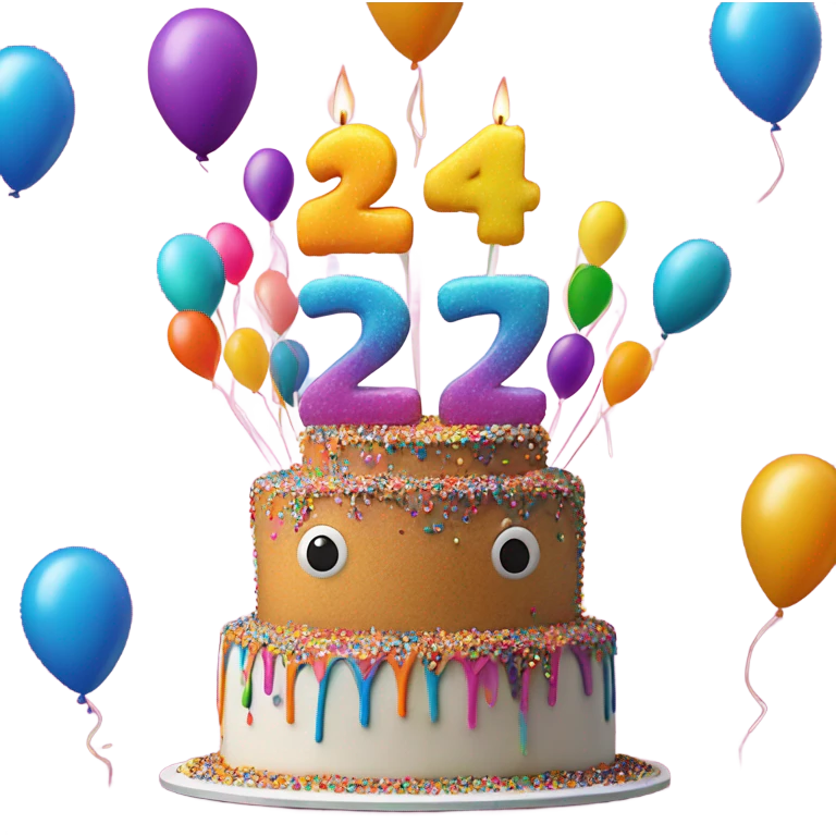 Happy 24th birthday cake emoji