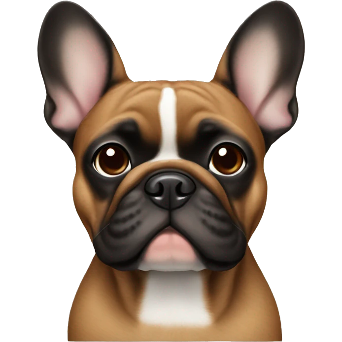 Brown and black French bulldog emoji