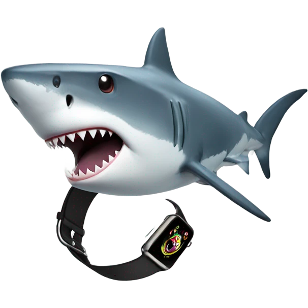 Shark with a Apple Watch emoji