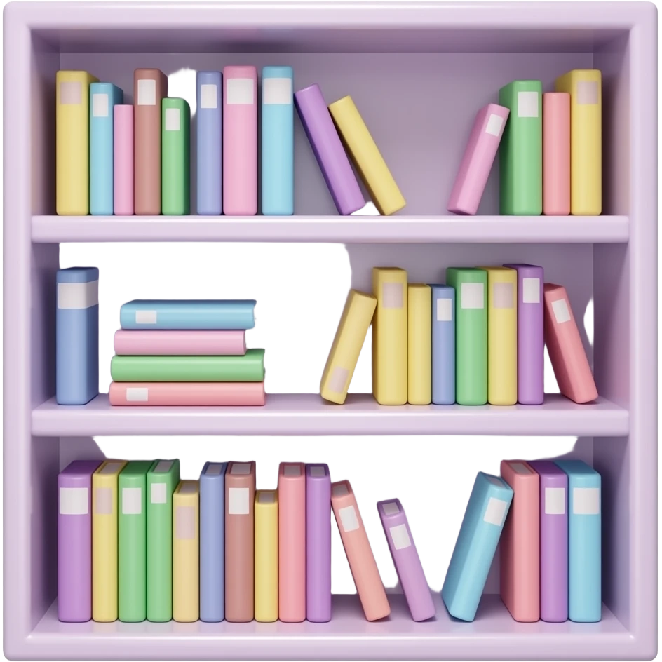 purple yellow green pink blue  bookshelf inspired by Barbie colour palette emoji