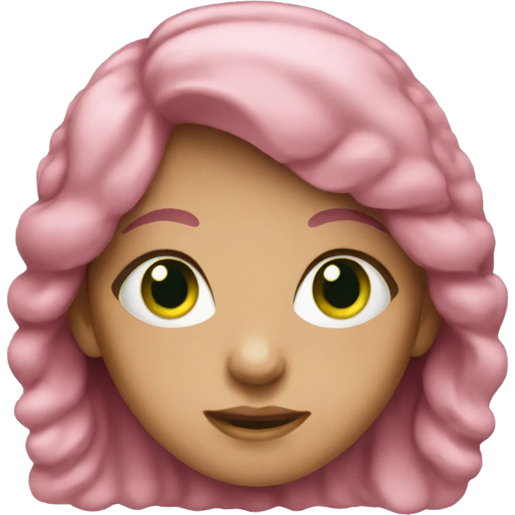 pink-haired girl with green eyes emoji