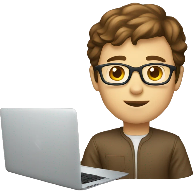 developer with a MacBook with short brown hair emoji