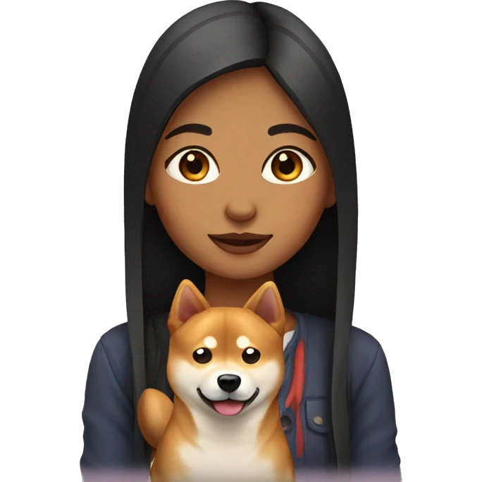 Girl with Shiba Inu  emoji