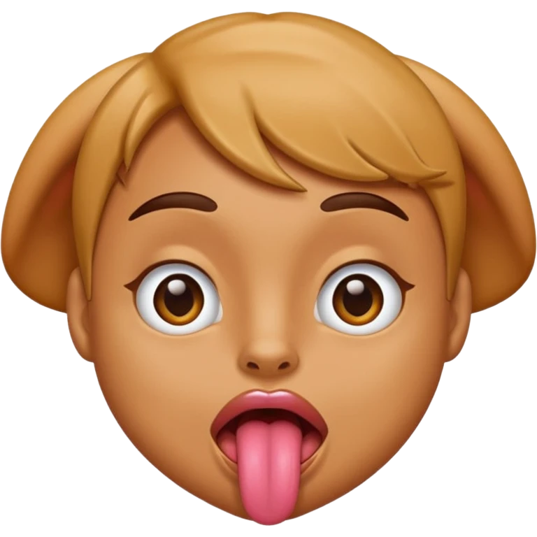 Aheago tounge out eyes up, horny  emoji