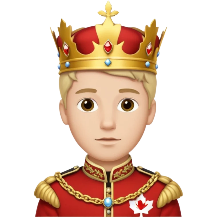 Молодий канадський король в національному канадському вбранні королевському emoji