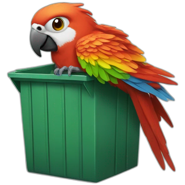 parrot-dumpster-fire emoji