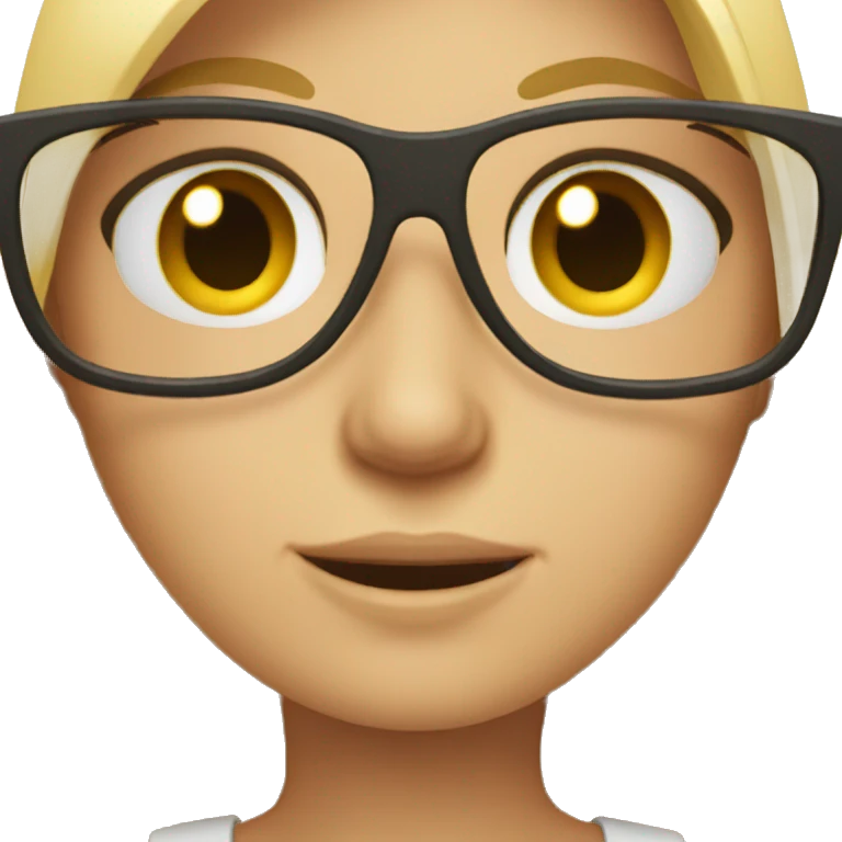 Blonde girl with glasses emoji