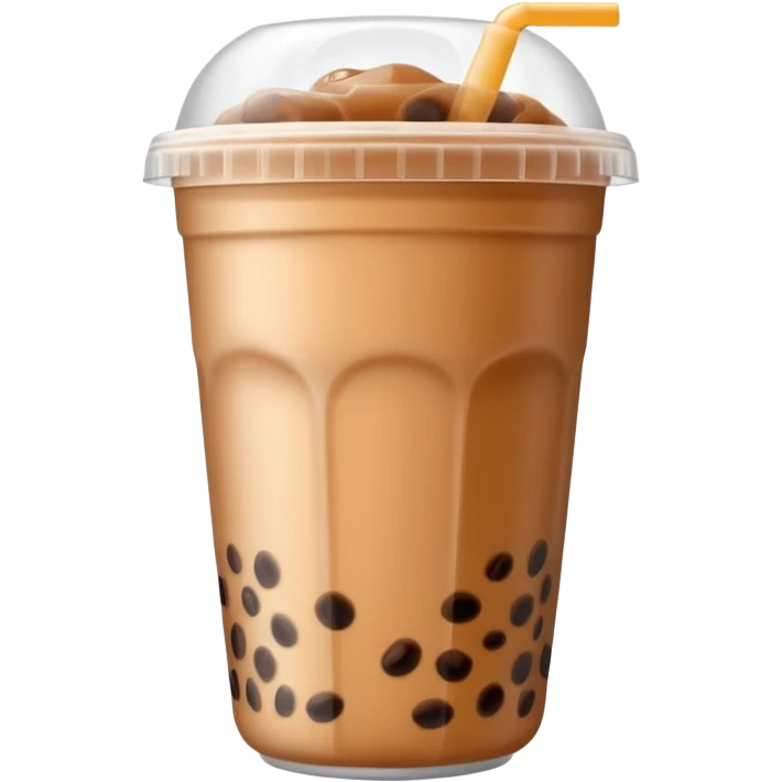 milk tea with boba in a to-go cup with a sealed lid emoji