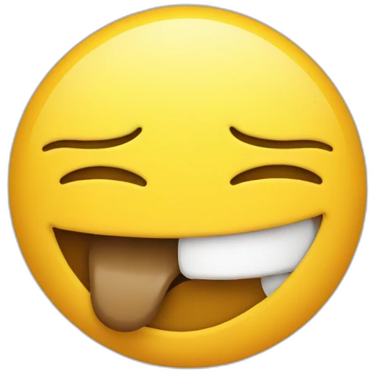 Bottom half of laugh emoji and top half of sad emoji emoji