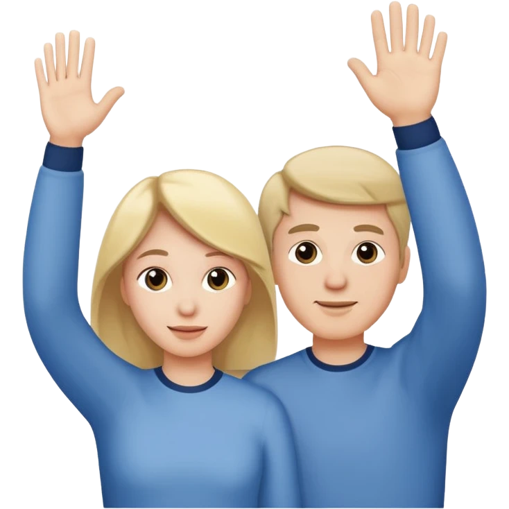 parents waving to their teen, side angle emoji