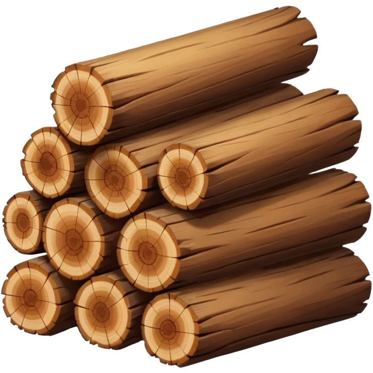 sm pile of wood logs emoji emoji