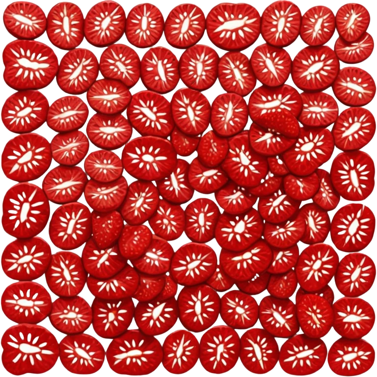 realistic dried strawberry, two or three slices, deep red, curled edges, seeds, inner pattern, leathery wrinkled texture, matte, small thin irregular shapes, no bowl packaging or faces, clean 3D, soft lighting, transparent background, emoji scale emoji