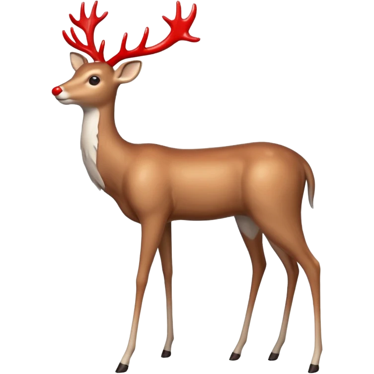 Deer decoration with two very Long legs and a red nose emoji