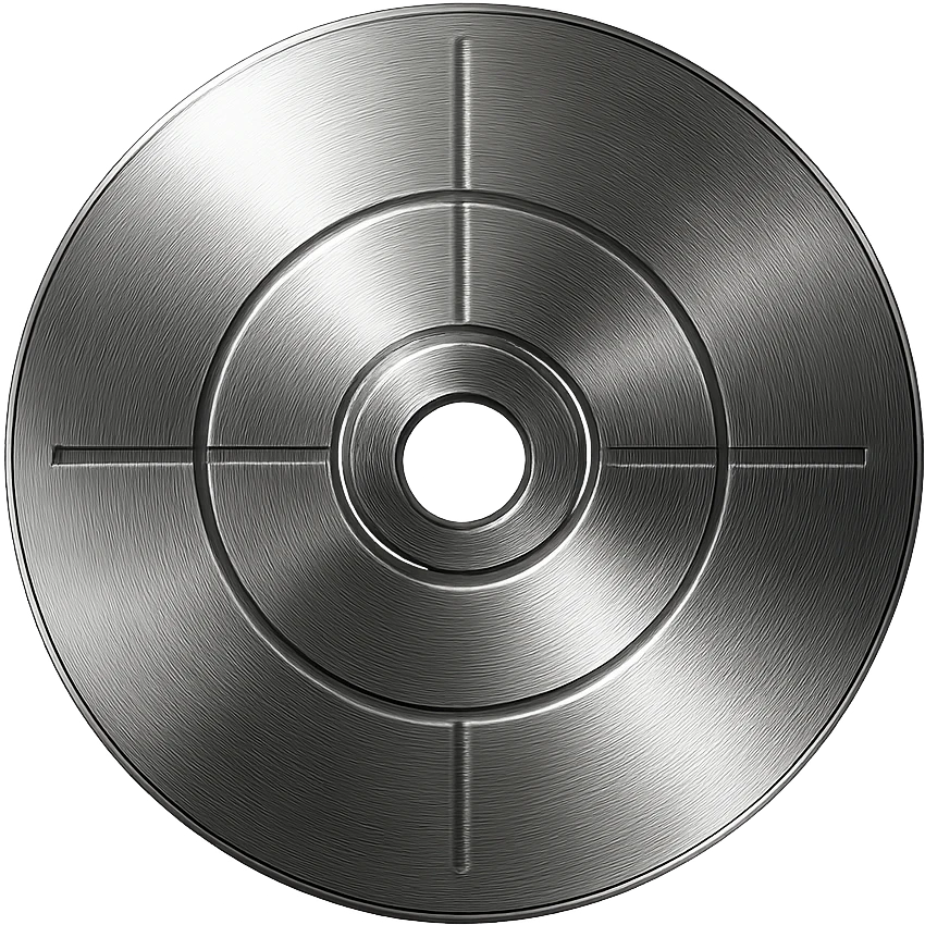 A minimalist CD disc with geometric pattern, glowing effect, green color. emoji