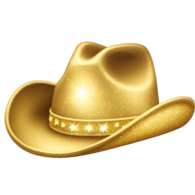 Sparkly light gold cowboy hat emoji