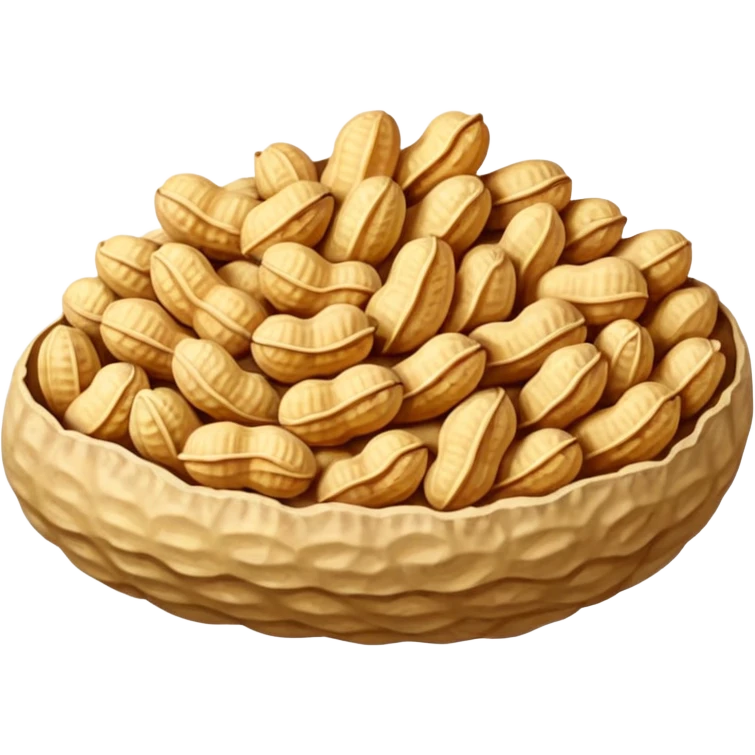 one whole peanuts in rough beige textured shells emoji