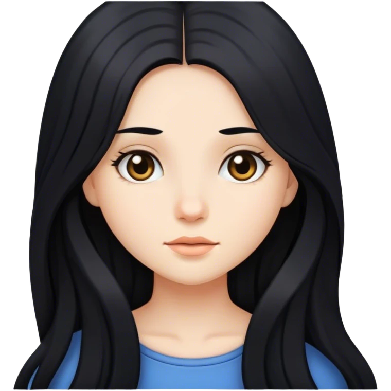 A girl with long black hair emoji
