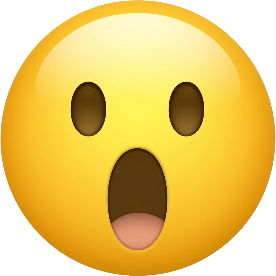 A round, yellow, basic face with a yawning expression emoji