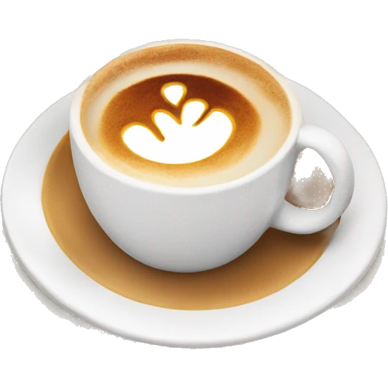 Hot Latte with design with plate  emoji