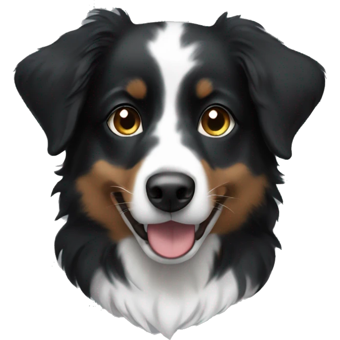 Small black australian shepherd dog with black muzzle emoji