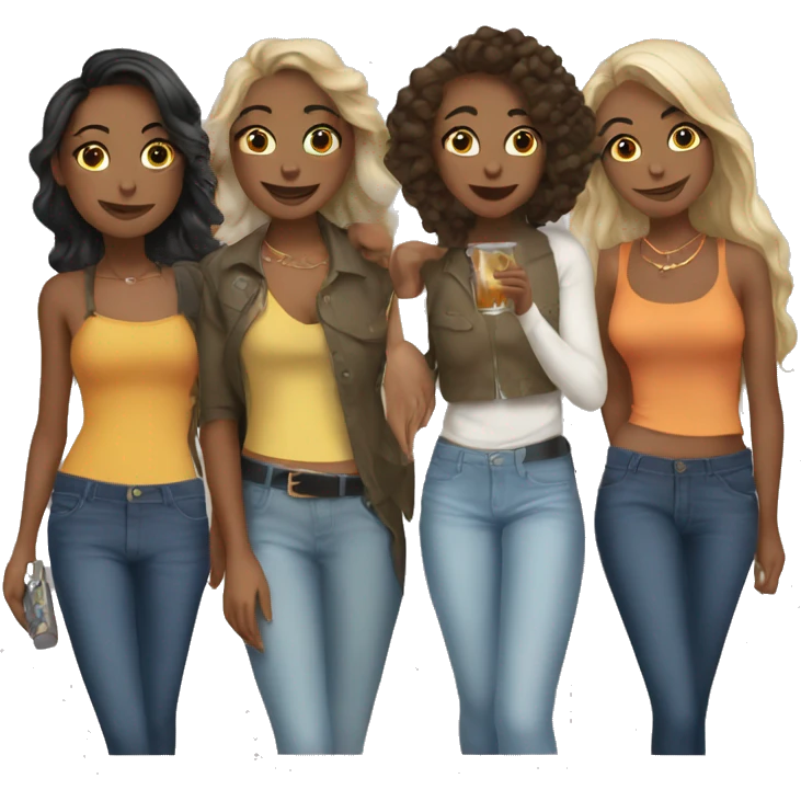 Girl group going out for drinks  emoji