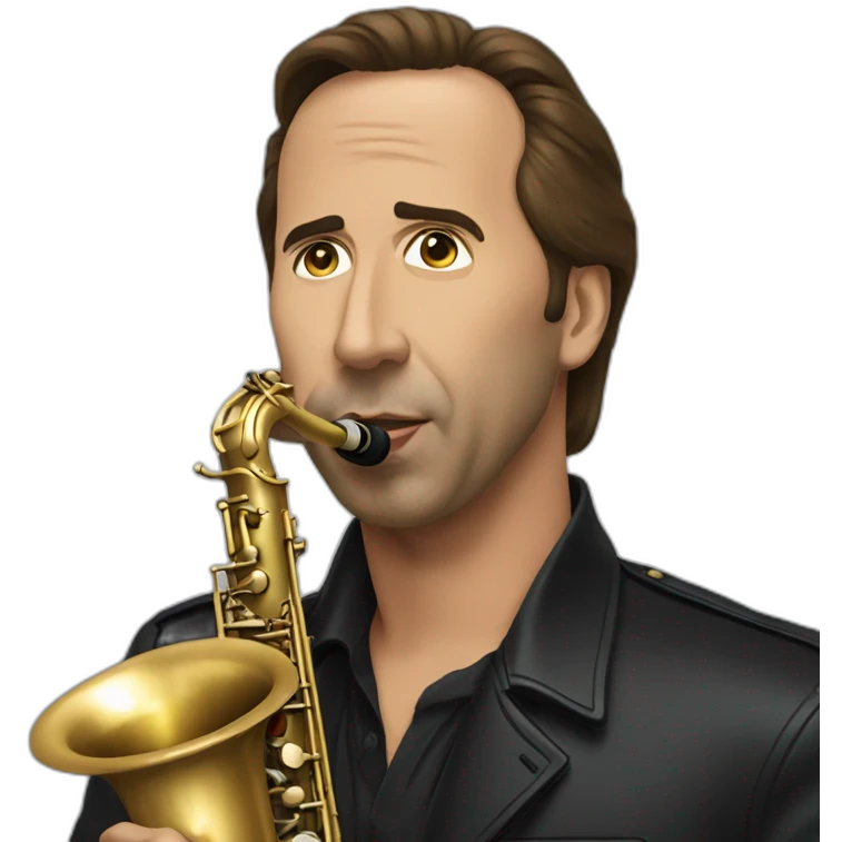 Nick cage playing saxophone emoji