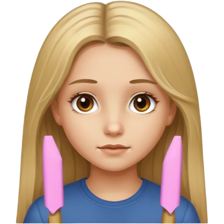 A young girl with long dirty blonde hair and hazel eyes emoji
