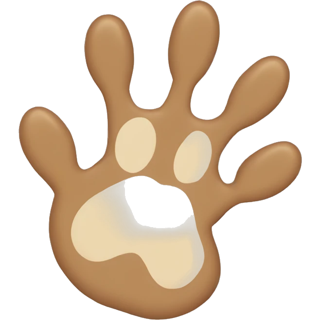 A cat paw waving emoji