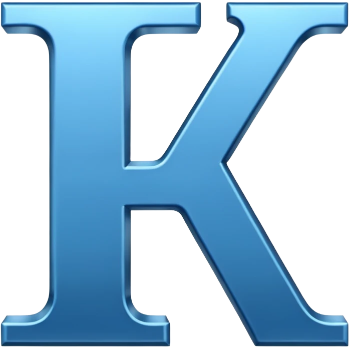 Blue letter k emoji