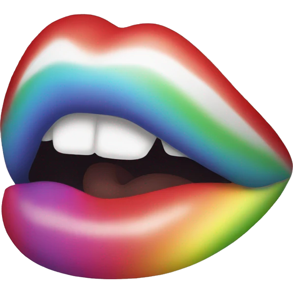 Rainbow lip emoji