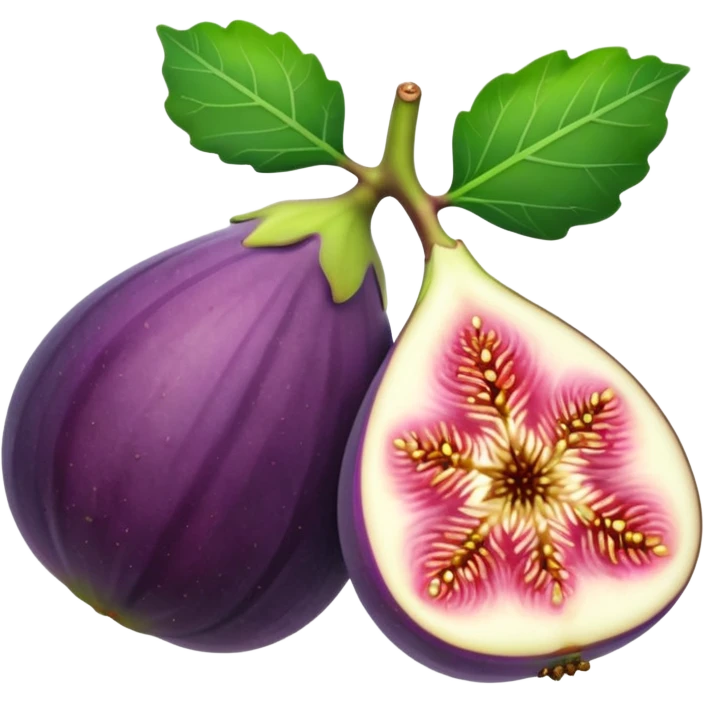 Please create a emoji of a cross-section of a fig with a small leaf emoji