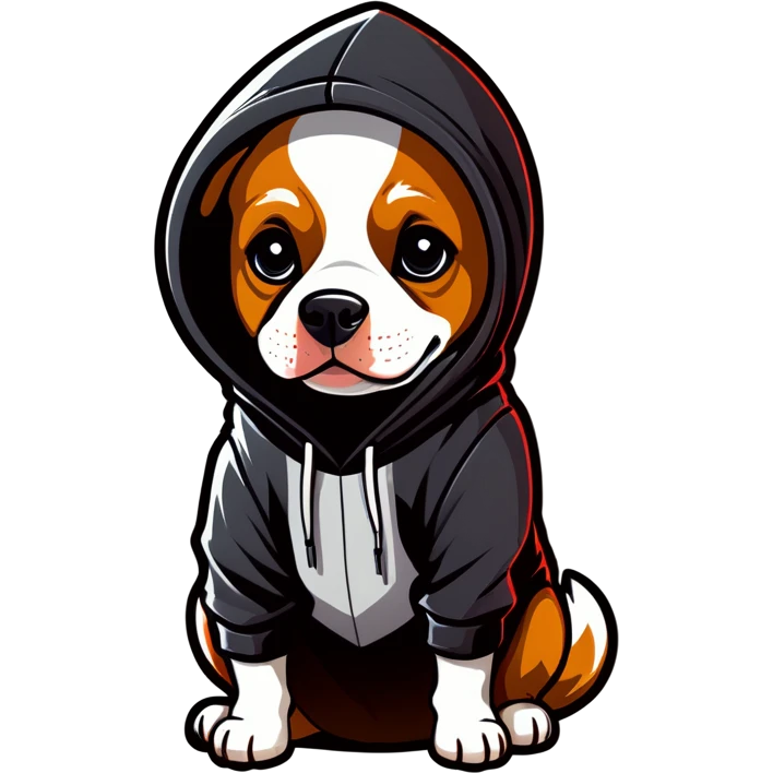 Dog with a hoodie emoji
