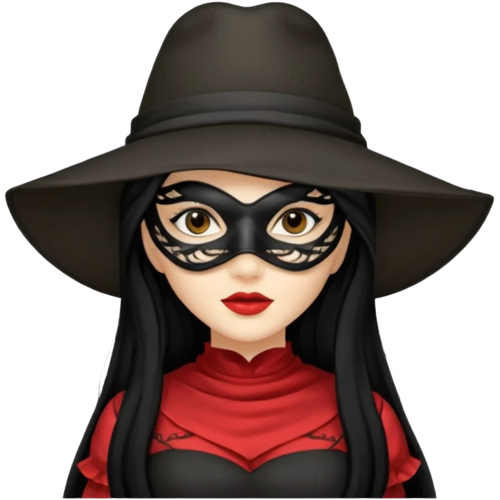 masked Women with hat long black hair  emoji