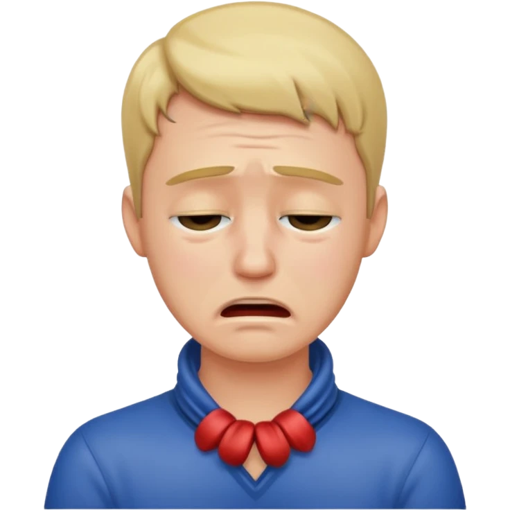 Man with hands around neck crying emoji