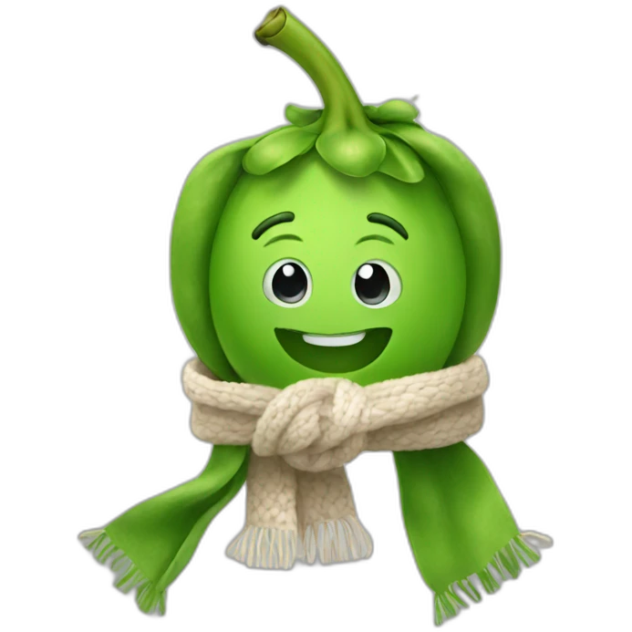 pea with scarf emoji