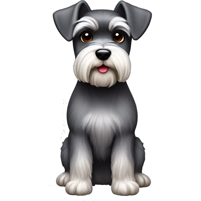 schnauzer miniatura de color sal y pimienta, orejas plantadas emoji