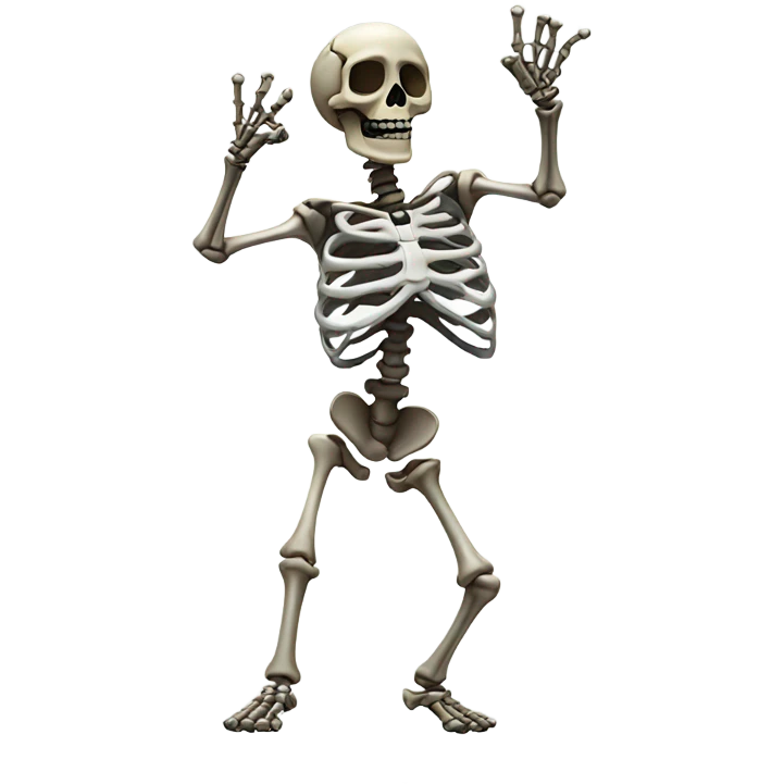 Skeleton dabbing emoji