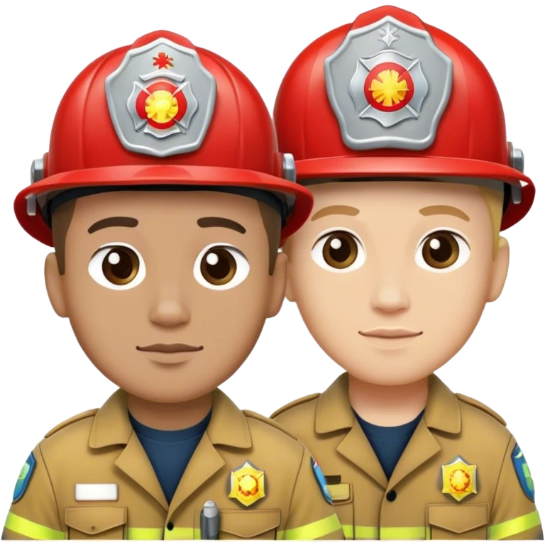 Fireman and Paramedic standing together emoji