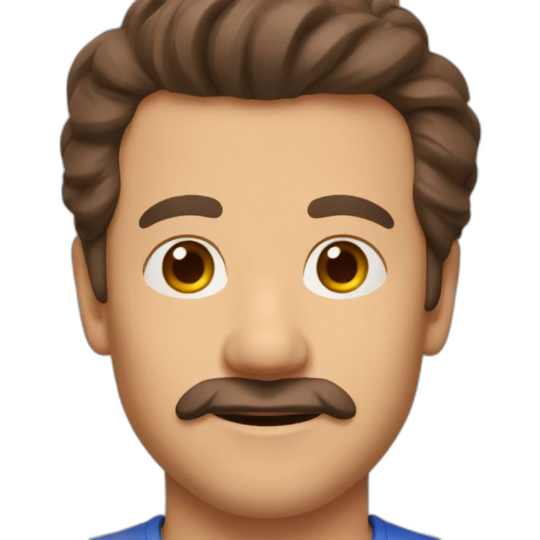 Ted lasso head brown hair emoji