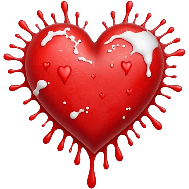 Heart cumshoted by white sperm emoji