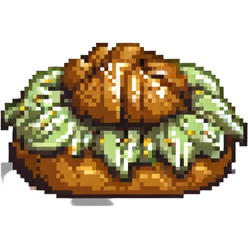 pistachio croissant, pixel art style emoji