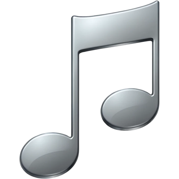 music note with a chromic metal texture, no gold emoji