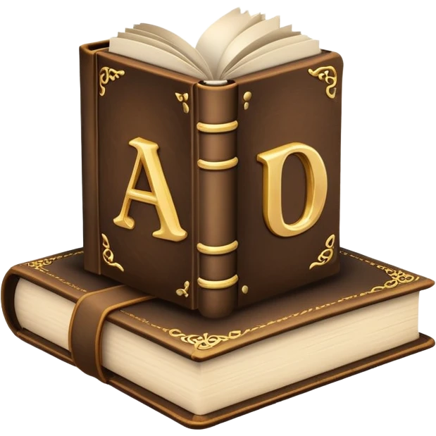 enchanted book with floating letters emoji