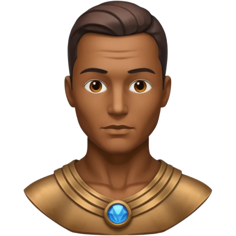 metal painted man bust emoji