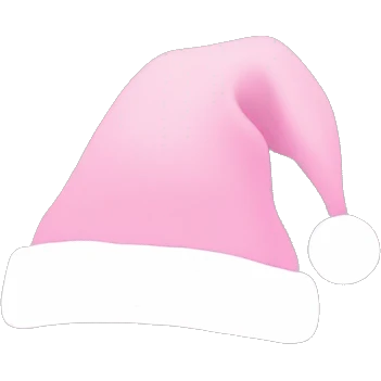 Light pink Santa hat with sparkly snowflakes  emoji
